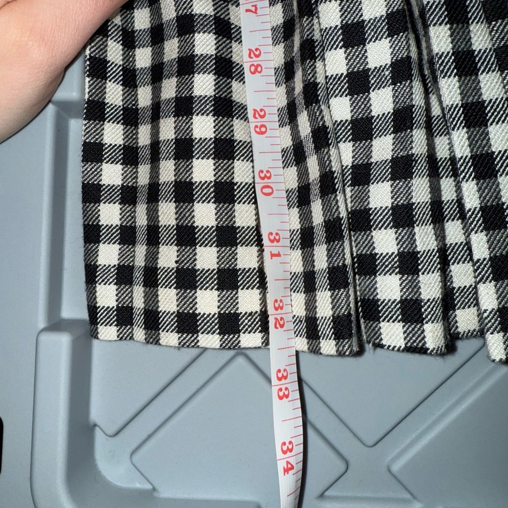 Chaus Vintage Women’s Pleated Aline Black and White Gingham Midi Skirt - Picture 6 of 6